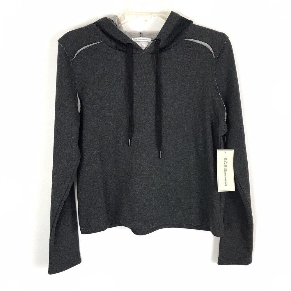 BCBGeneration Womens Jacket Size Medium M Black Long Sleeve Hoodie NEW